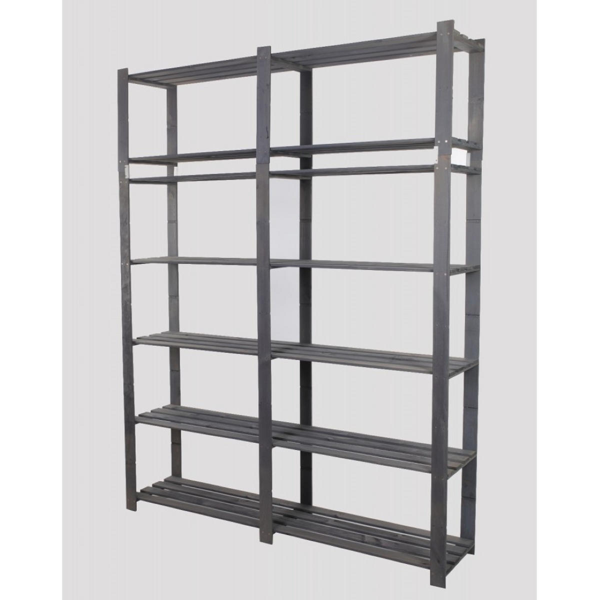 HOLZREGAL PINEPEAK 220x170x38cm 7 Fachboden 1,2cm dickes Kiefernholz Grau - Grau, Holz (170/220/38cm) - PROREGAL