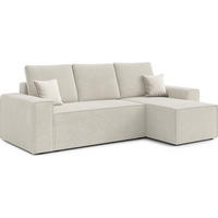 ECKSOFA L Form Talaton Beige 246/149/87 cm – mit Schlaffunktion und Bettkasten - Beige/Schwarz, Kunststoff/Textil (246/149cm) - AX Living