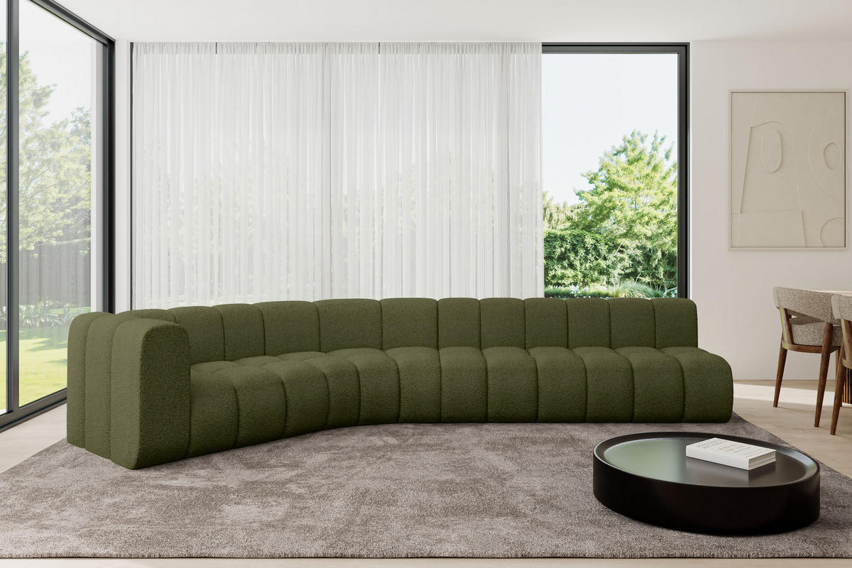 ECKSOFA modulares Sofa Karex-L2 - 399x194x70 cm Grün - Grün, Holzwerkstoff/Textil (399/194cm) - ALTDECOR