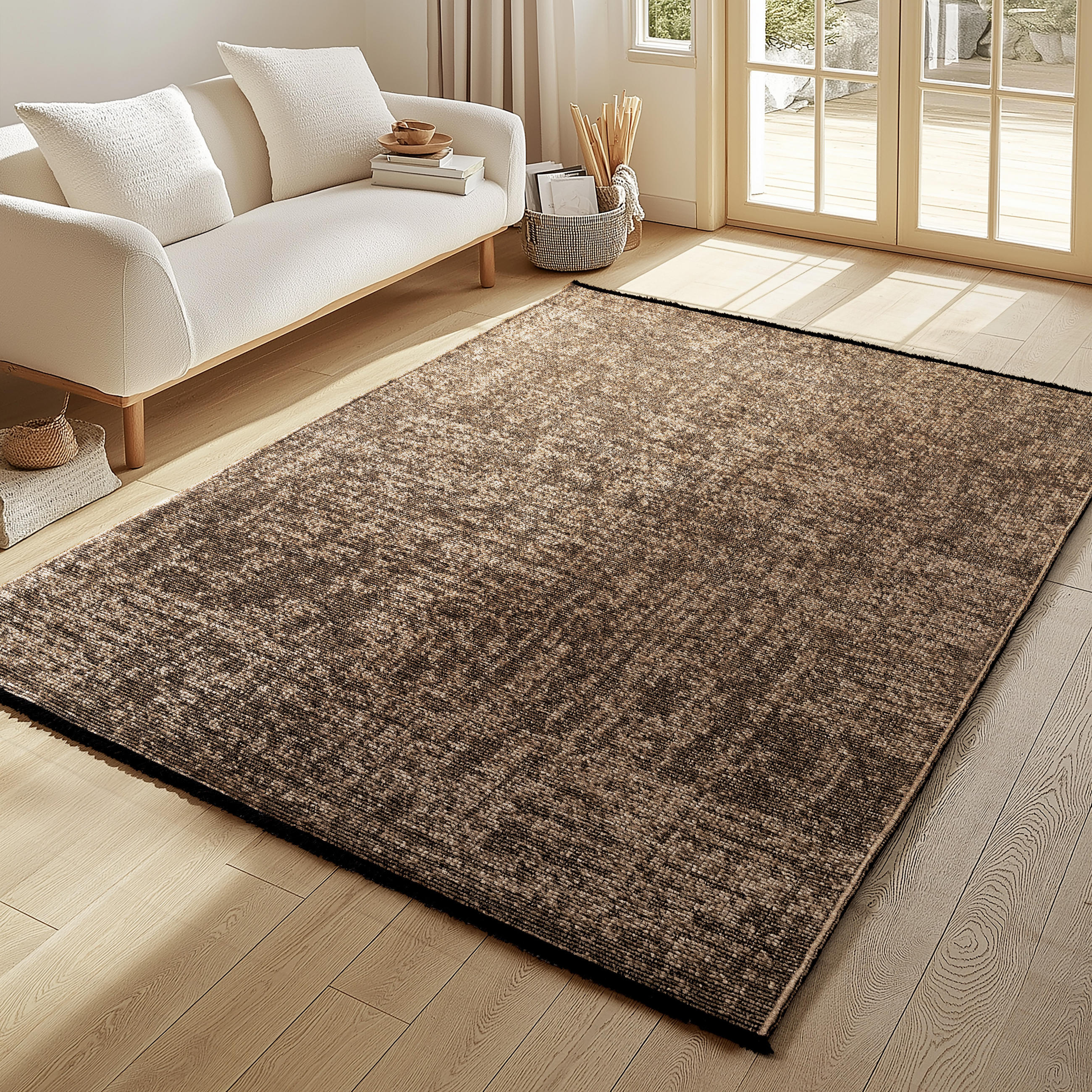 TEPPICH Kurzflor Unicolor Chenille Baumwolle Innen Braun Rechteckig 140x200 - Braun, Textil (140/200cm) - KADIMA DESIGN