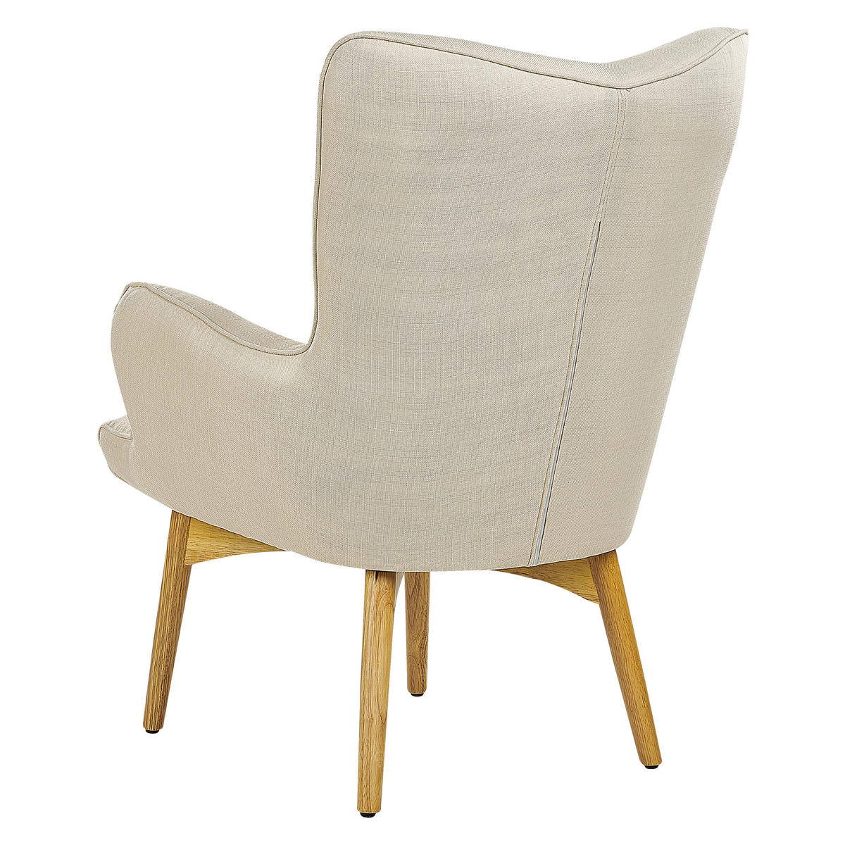SESSEL Helles Beige mit Hocker Vejle - Beige/Creme, Textil (81/100/78cm) - Beliani