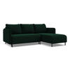 ECKSOFA mit Schlaffunktion Samt Stoff Grün - Dunkelgrün/Schwarz, Holz/Textil (236/162cm) - Makamii
