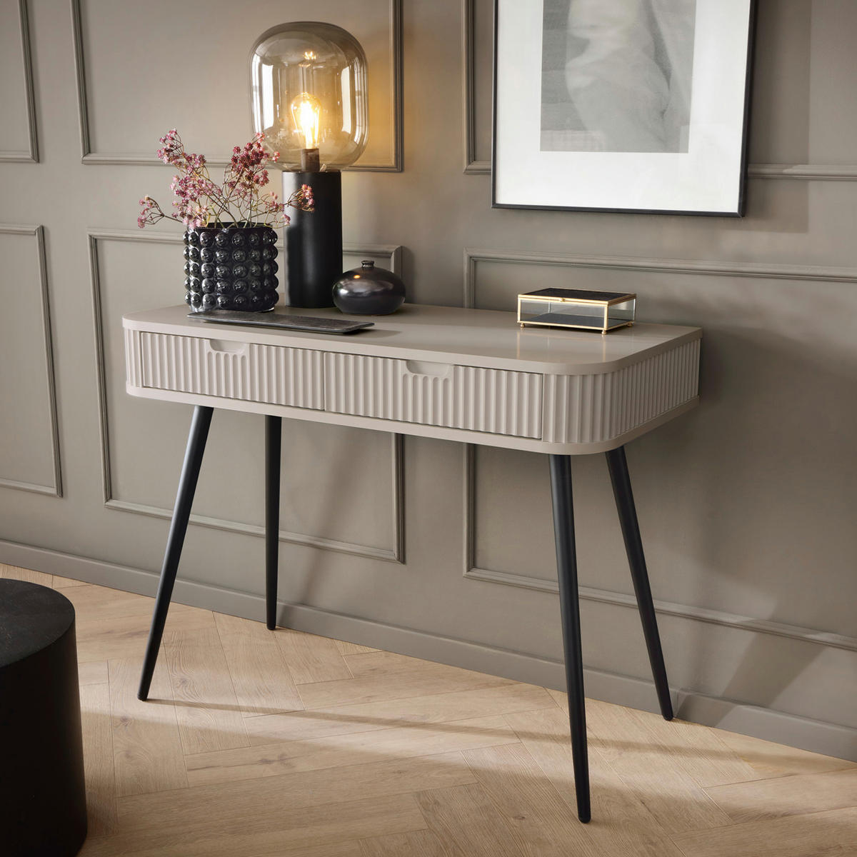 KONSOLENTISCH MORDEN TOA1 Abgerundeter Korpus Kaschmir Kaschmir - Kaschmir, Holzwerkstoff/Kunststoff (49/103/80cm) - Komodee