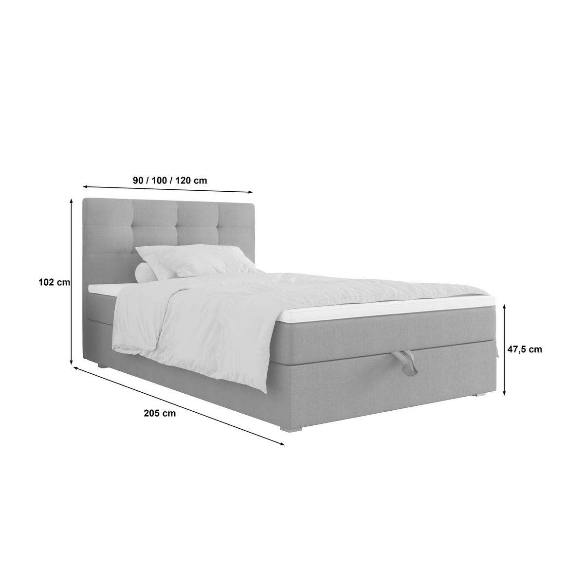 BOXBETT FADO 2 120x200, mit Matratze H3 und Topper, Cosmic 03 - Braun, Holz/Kunststoff (120/200cm) - Bedante
