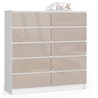 KOMMODE Weiß, Cappuccino Glanz 121/120/40 - Weiß, Holzwerkstoff (120/121/40cm) - RAUMHIRSCH FURNITURE