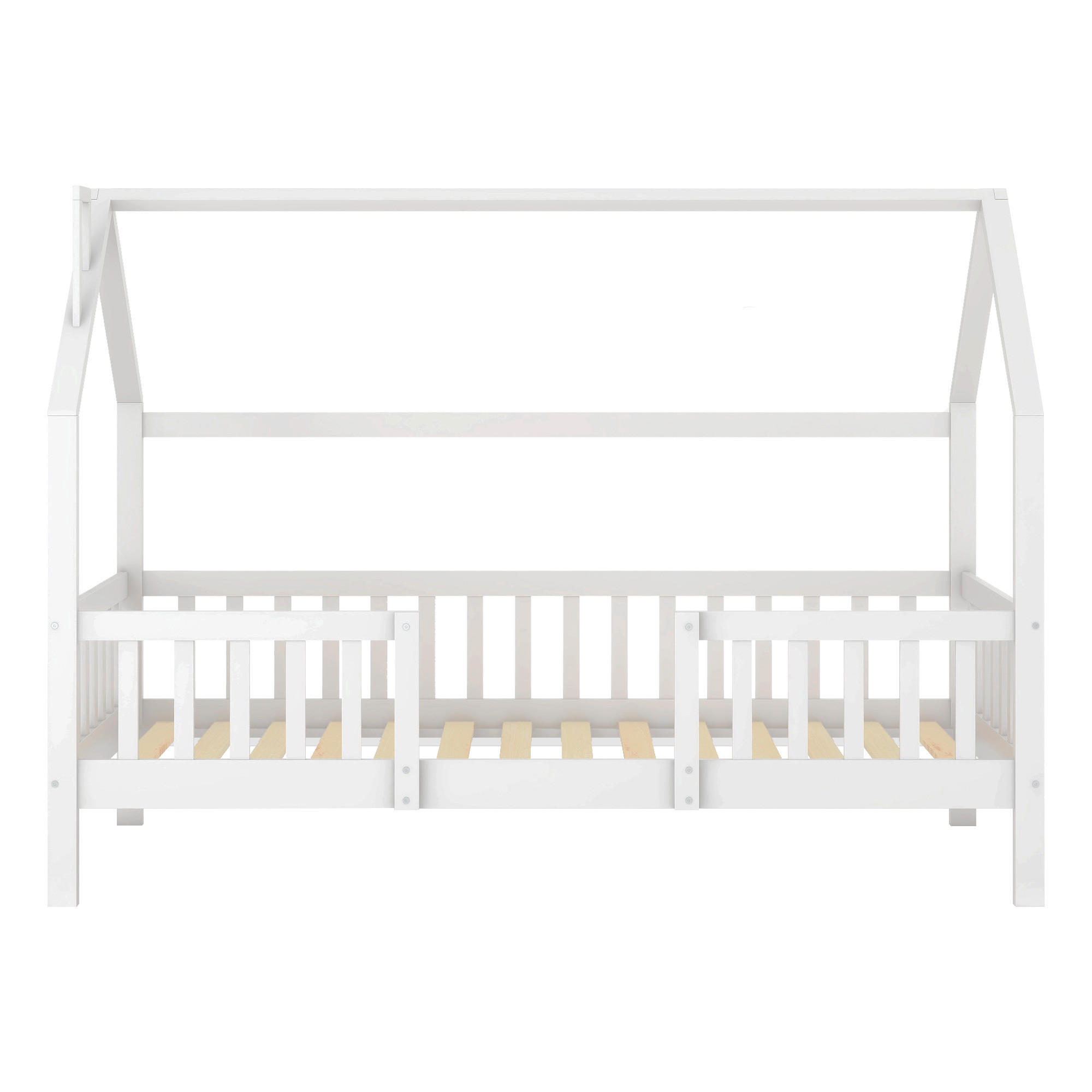 HAUSBETT Kiefernholz 90/200 cm Weiß - Weiß, Holz - Raumix