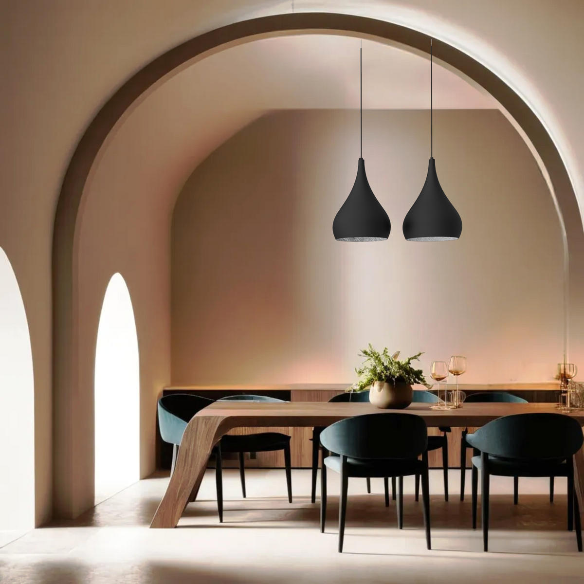 HÄNGELEUCHTE - Schwarz, Metall (55/25/55cm) - Lumicom