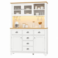 BUFFETSCHRANK mit LED-Lichtleiste 104x40x180 cm MDF Weiß - Weiß, Holzwerkstoff (40/180/104cm) - Meubliv