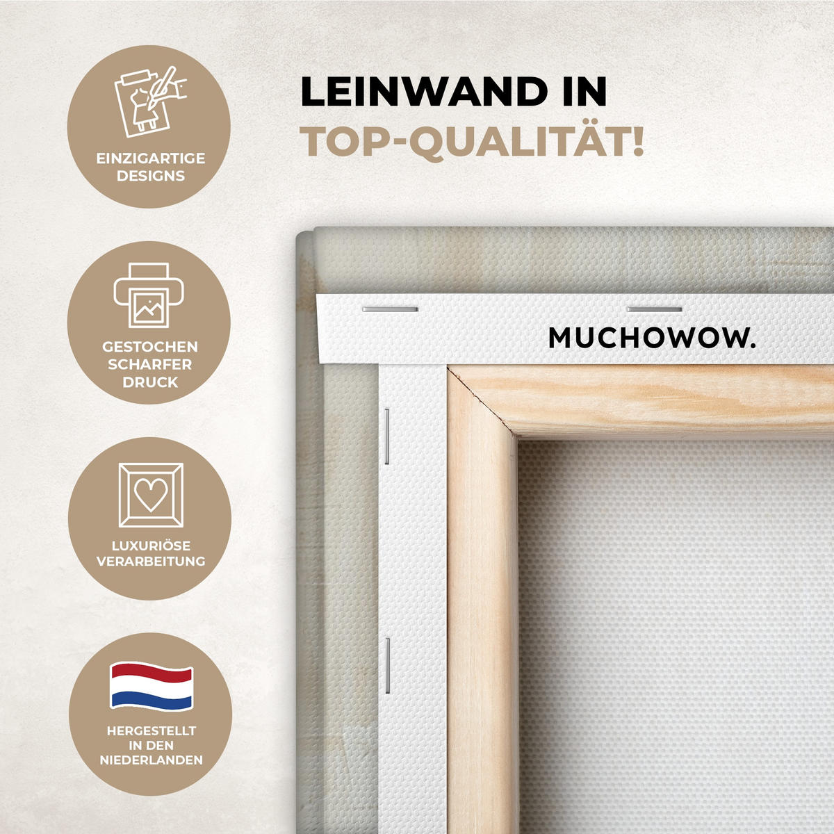 LEINWANDBILD Abstrakt - Liebe - Schwarz und weiß - Modern Wanddeko 40x60 cm - Schwarz, Textil (40/60cm) - MuchoWow