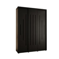 SCHWEBETÜRENSCHRANK 235,2/180/60 3-türig - Schwarz, Holz/Metall (180/235/60cm) - Abiks Möbel