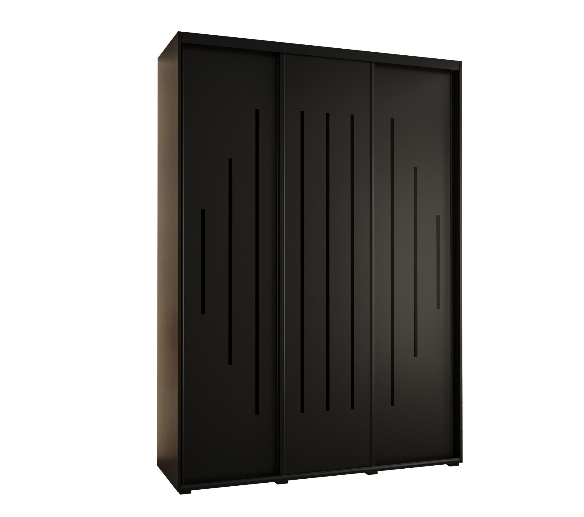 Abiks Möbel SCHWEBETÜRENSCHRANK Schwarz, Schwarz, Schwarz 170cm × 45cm × 235cm