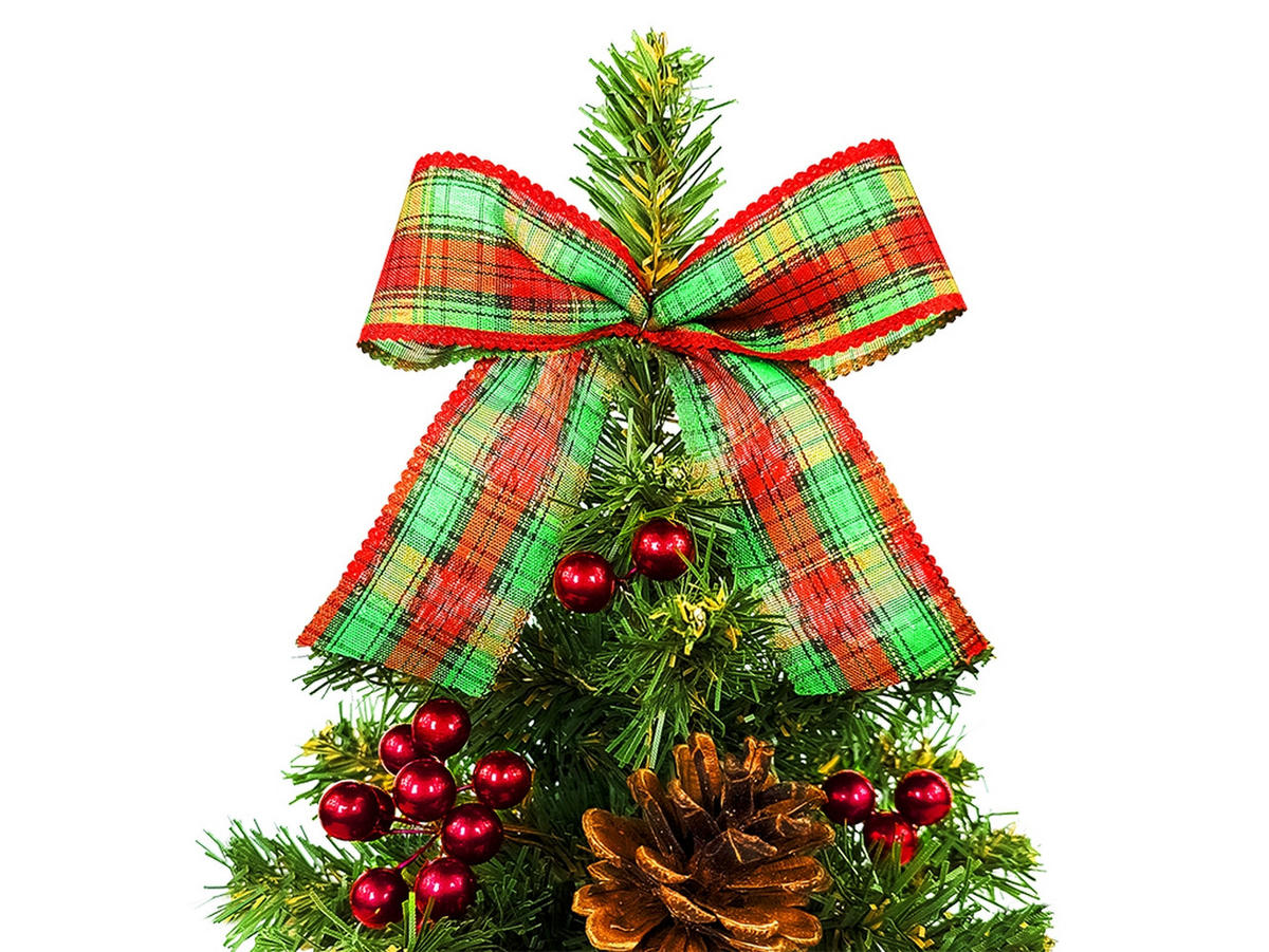 LAALU WEIHNACHTSBAUM geschmückt künstlich mit 27 Ornamenten TINY 8 im Topf 25 cm - Rot/Braun, Kunststoff (25cm) - LAALU
