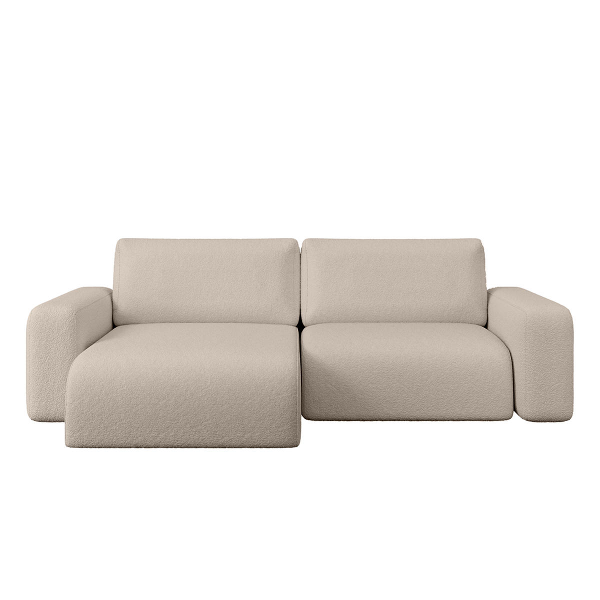 ECKSOFA TALW L MINI mit Schlaffunktion, Beige - Beige, Textil (257/148cm) - Fedve