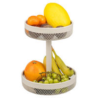 OBSTETAGERE, rund, 2-stöckig, Ø 20 cm und 25 cm, beige, Metall - Beige, Metall (25/31cm) - eluno