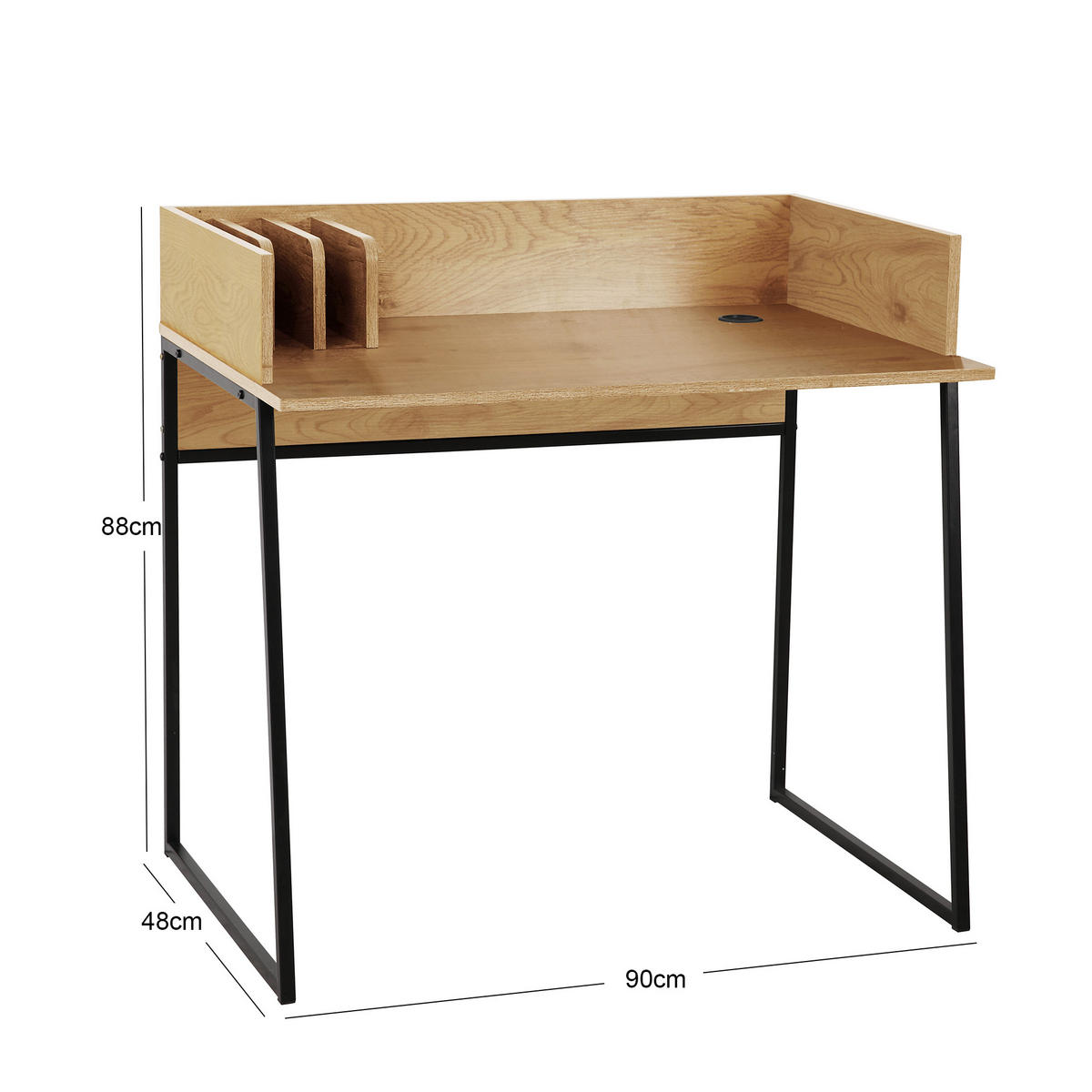 SCHREIBTISCH Rechteckig Beige 90 x 48 x 88 (cm) - Beige, Metall (90/88/48cm) - Nordlys