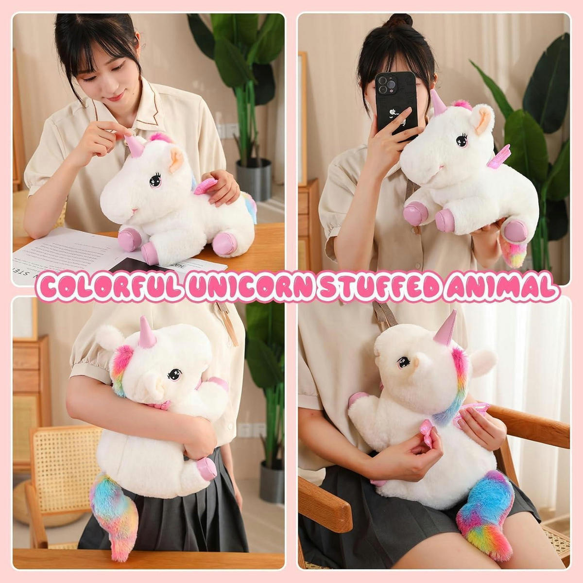 PLÜSCHTIER Einhorn mit 4 Baby-Einhörnern - Multicolor, Textil (30/39.9cm)