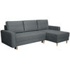 ECKSCHLAFSOFA Vega mit Universelle Ottomane Grau - Grau, Textil (225/150cm) - Beautysofa