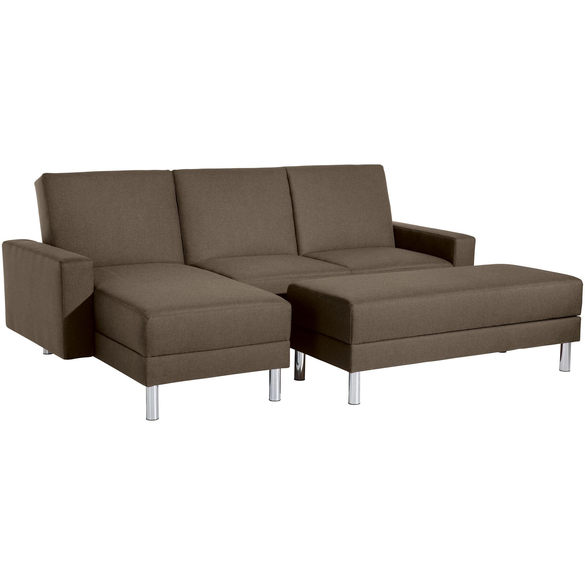 FUNKTIONSSOFA mit Hocker Katryna Flachgewebe sahara - Sahara, Kunststoff (144/92/230cm) - 58aufmkessel