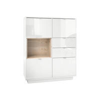 HIGHBOARD Metro Einsatz in Eiche Nordic - Silbereichenfarben, Holzwerkstoff (103/123/38cm) - Vladon