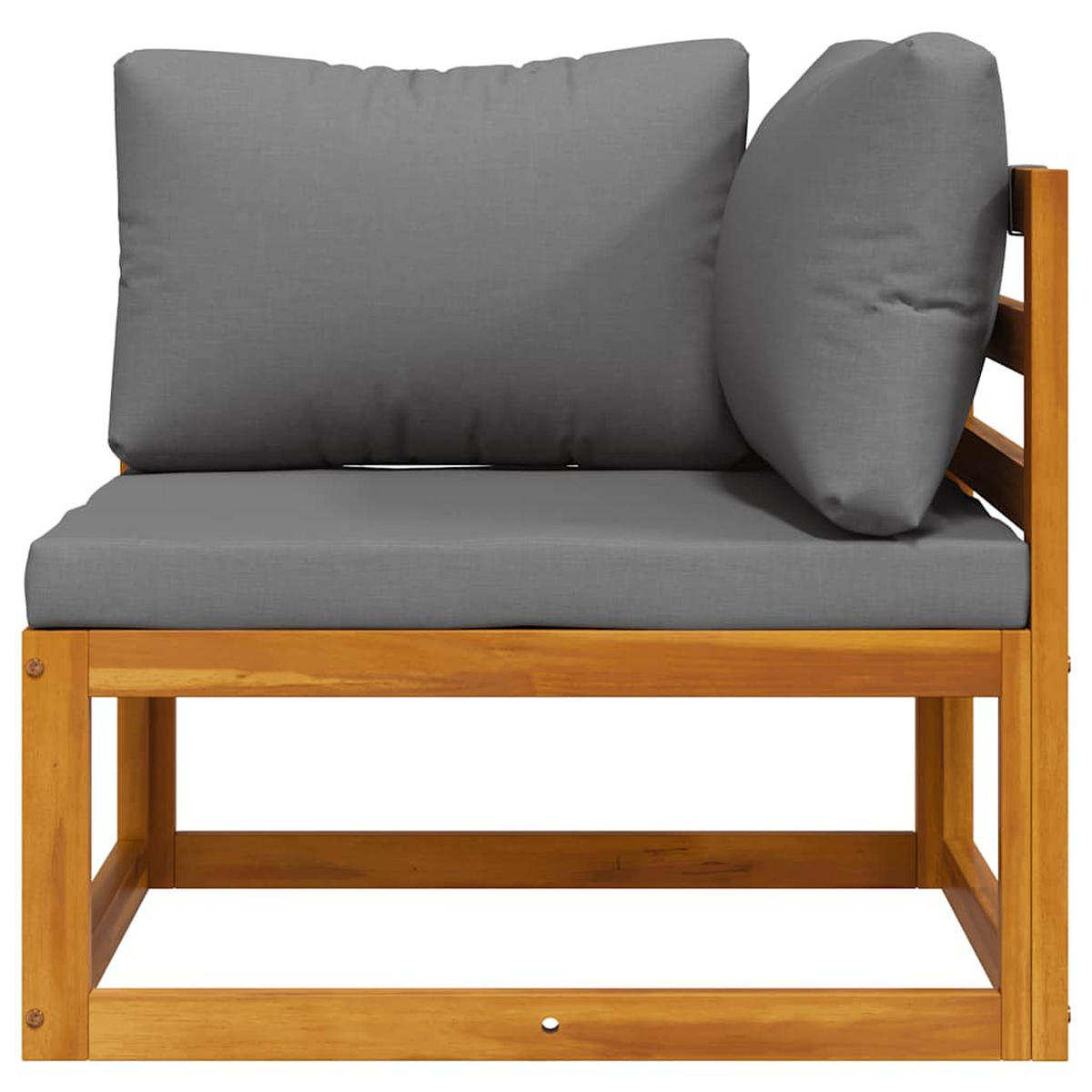 MODULAR-ECKSOFA Mit Dunkelgrauen Kissen Akazie Massivholz - Grau, Holz (70/60/70cm) - vidaXL