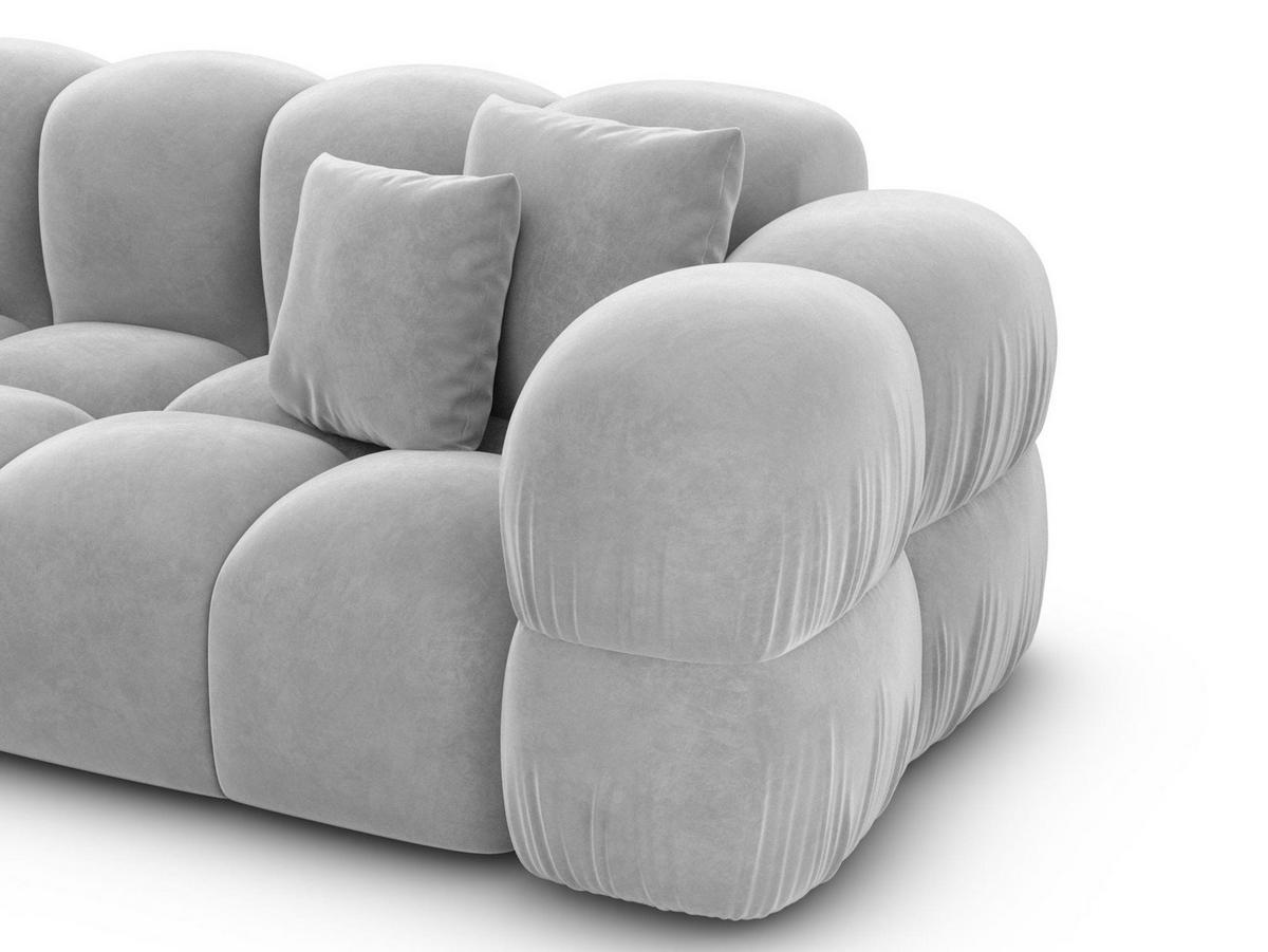 COUCH Monteverde L-Form Hellgrau Samtstoff - Hellgrau, Kunststoff (253/253cm)