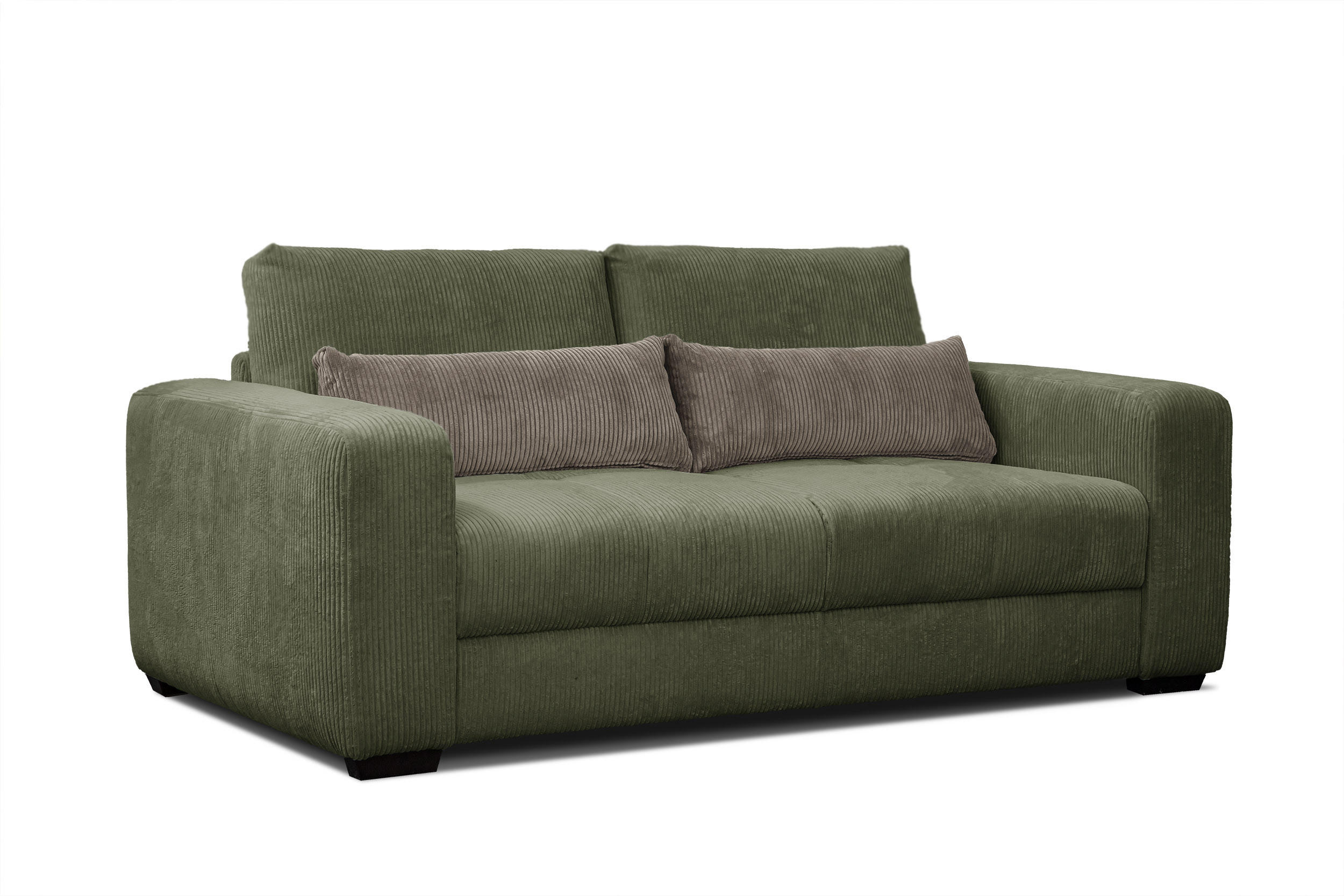 SOFA OLI 3-Sitzer, olivgrün - Olivgrün, Holz/Textil (208/91/108cm) - Courtois Laville