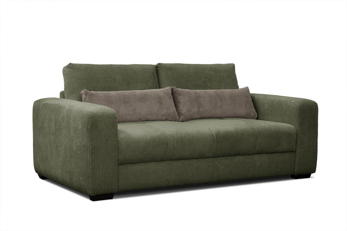 SOFA OLI 3-Sitzer, olivgrün - Olivgrün, Holz/Textil (208/91/108cm) - Courtois Laville