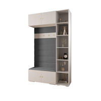 GARDEROBEN-SET 236,7/140/47 - Schwarz/Weiß, Holz/Kunststoff (140/236.7/47cm) - Abiks Möbel