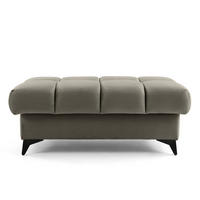 POUF PUDDING 110 x 60 cm Velours Beige - Beige/Schwarz, Holz/Textil (110/43/60cm) - Muffo