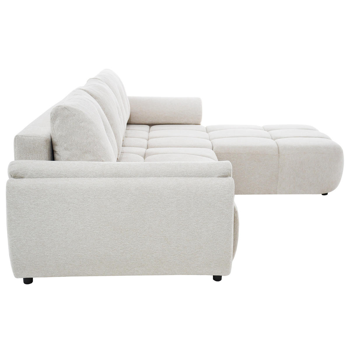 ECKSOFA Massimo, universelle Eckschlafsofa 280 cm mit Schlaffunktion und Bettkasten, Creme - Creme, Textil (283/204cm) - Beautysofa