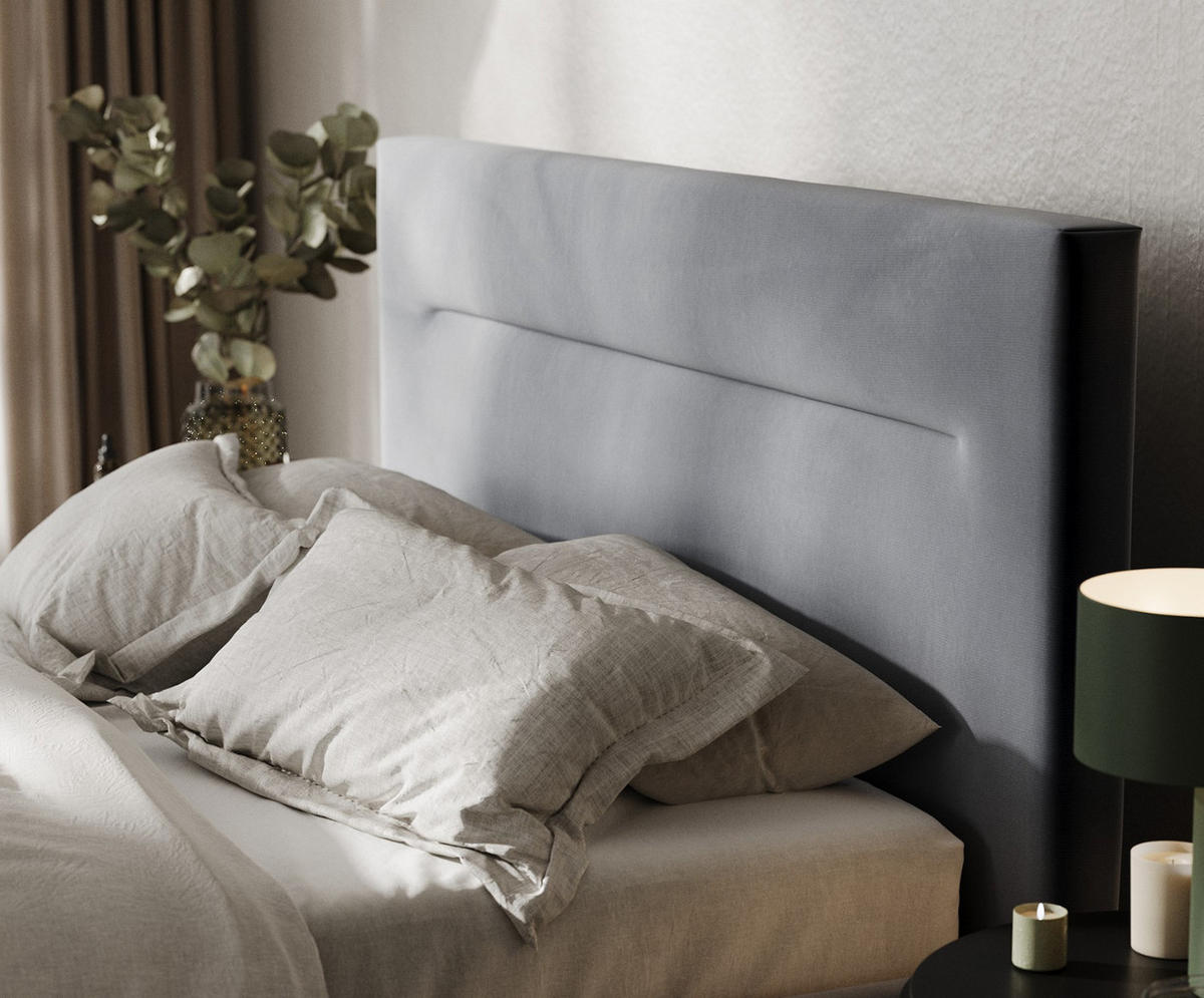 POLSTERBETT Liline 180/200 cm Dunkelgrau im Kronos Stoff - Dunkelgrau/Schwarz, Holz/Holzwerkstoff (180/200cm) - AltaBeds