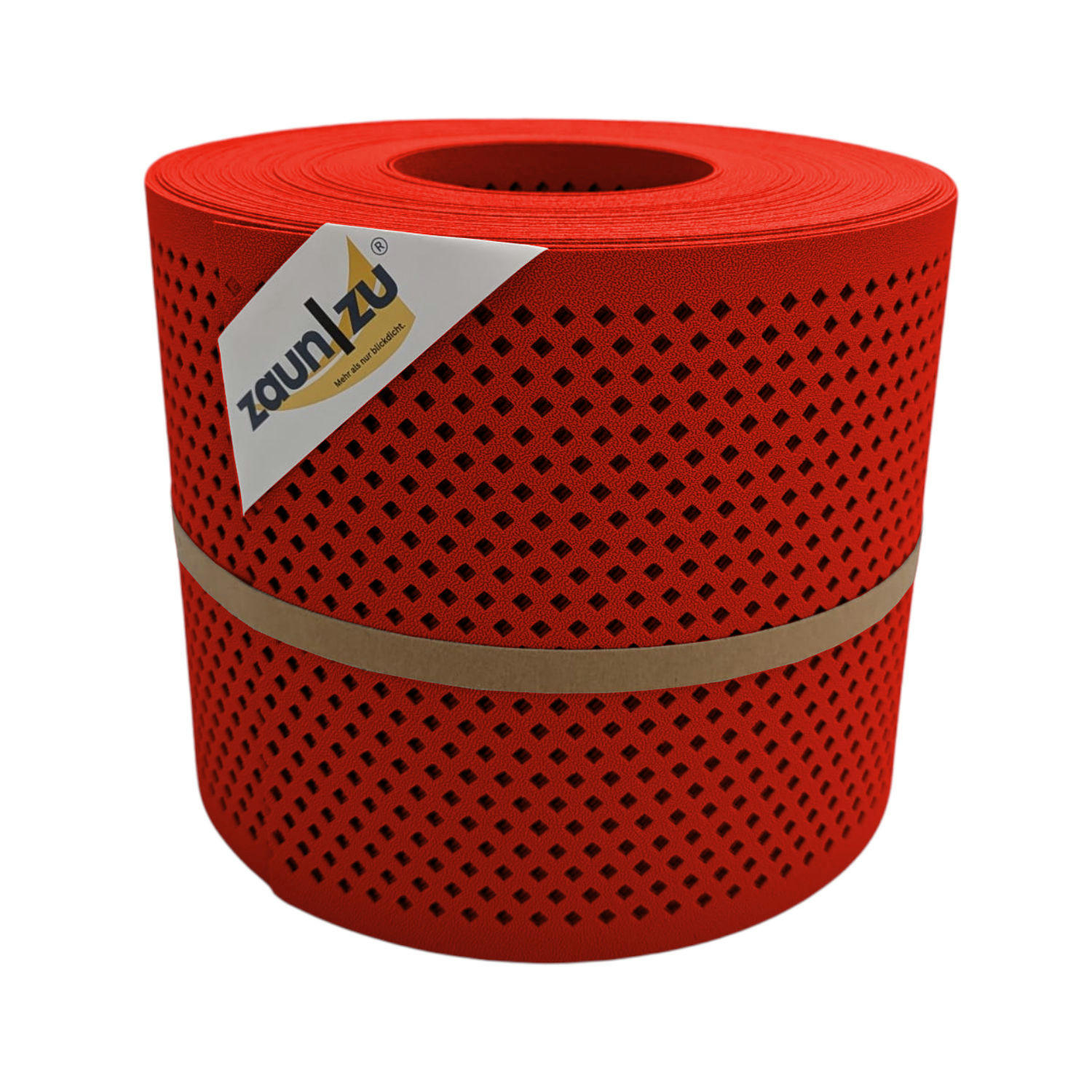 SICHTSCHUTZSTREIFEN Premium Gelocht Diamant-Muster für Doppelstabmatten Rot 26m - Rot, Kunststoff (2600/19cm) - ZAUN|ZU