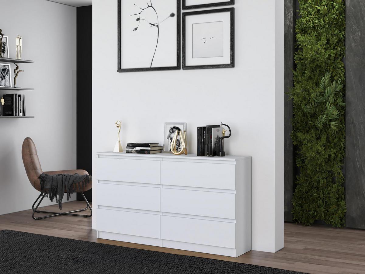KOMMODE MALWA M6 140 - WEISS - Weiß, Holzwerkstoff (138/75/40cm) - CDF