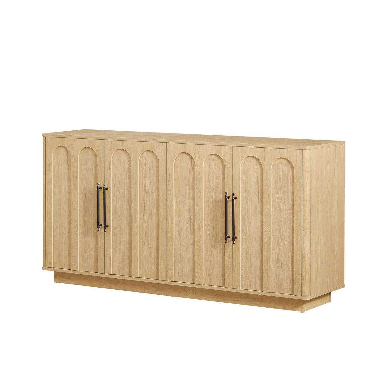 SIDEBOARD 160/40/80 cm mit 4 Türen in Eiche-Optik & Soft-Close - Eichefarben, Holzwerkstoff (160/80/40cm) - BEAOK