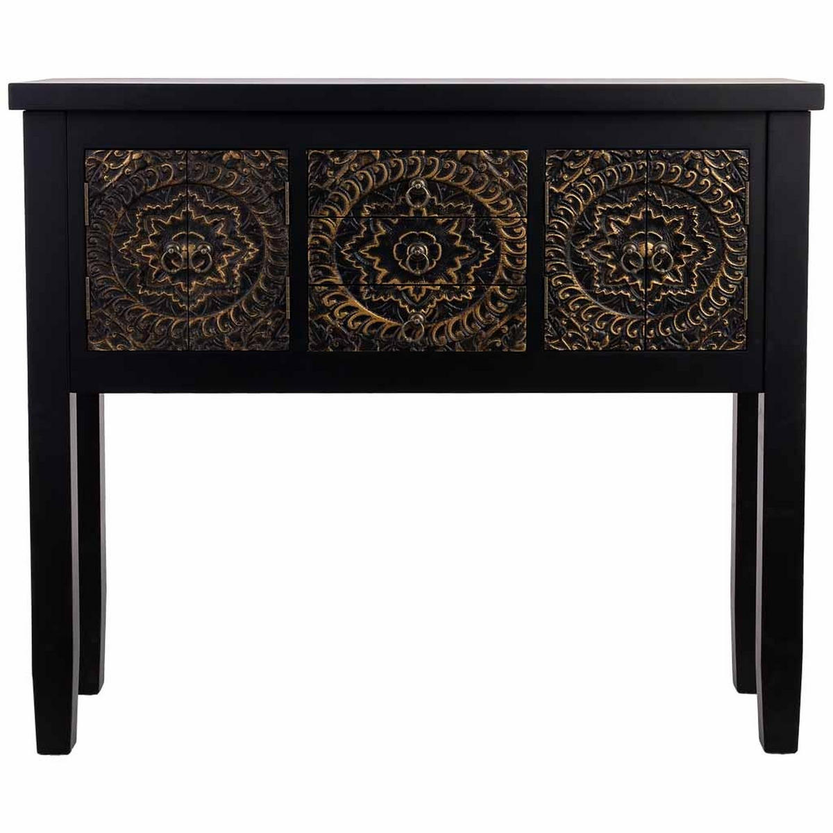 KONSOLE aus Holz 95x26x80 cm - Schwarz, Holz (26/95/80cm) - Wanderlust