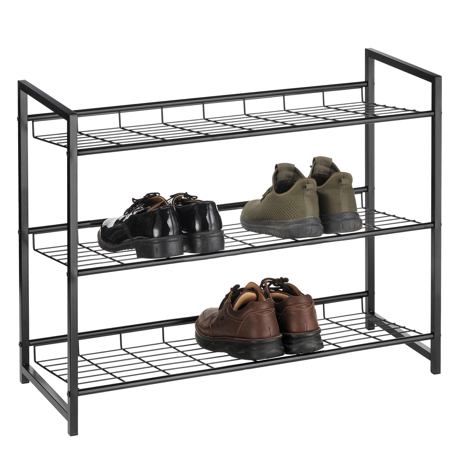 CARO-Möbel Schuhregal Schwarz 81x61x30 cm