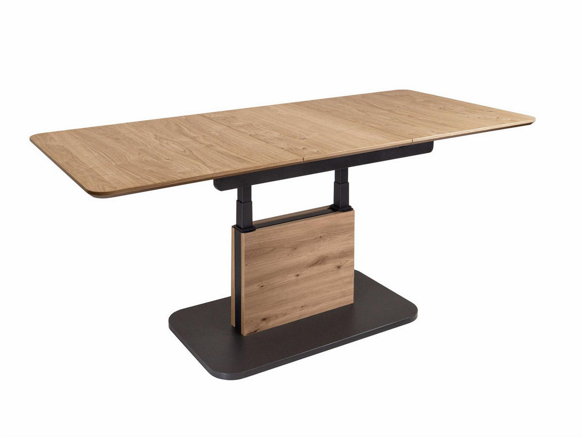 COUCHTISCH höhenverstellbar und ausziehbar Circe 120x54x70 Wildeiche - Wildeiche/Schwarz, Holz (120/70/70cm) - 58aufmkessel