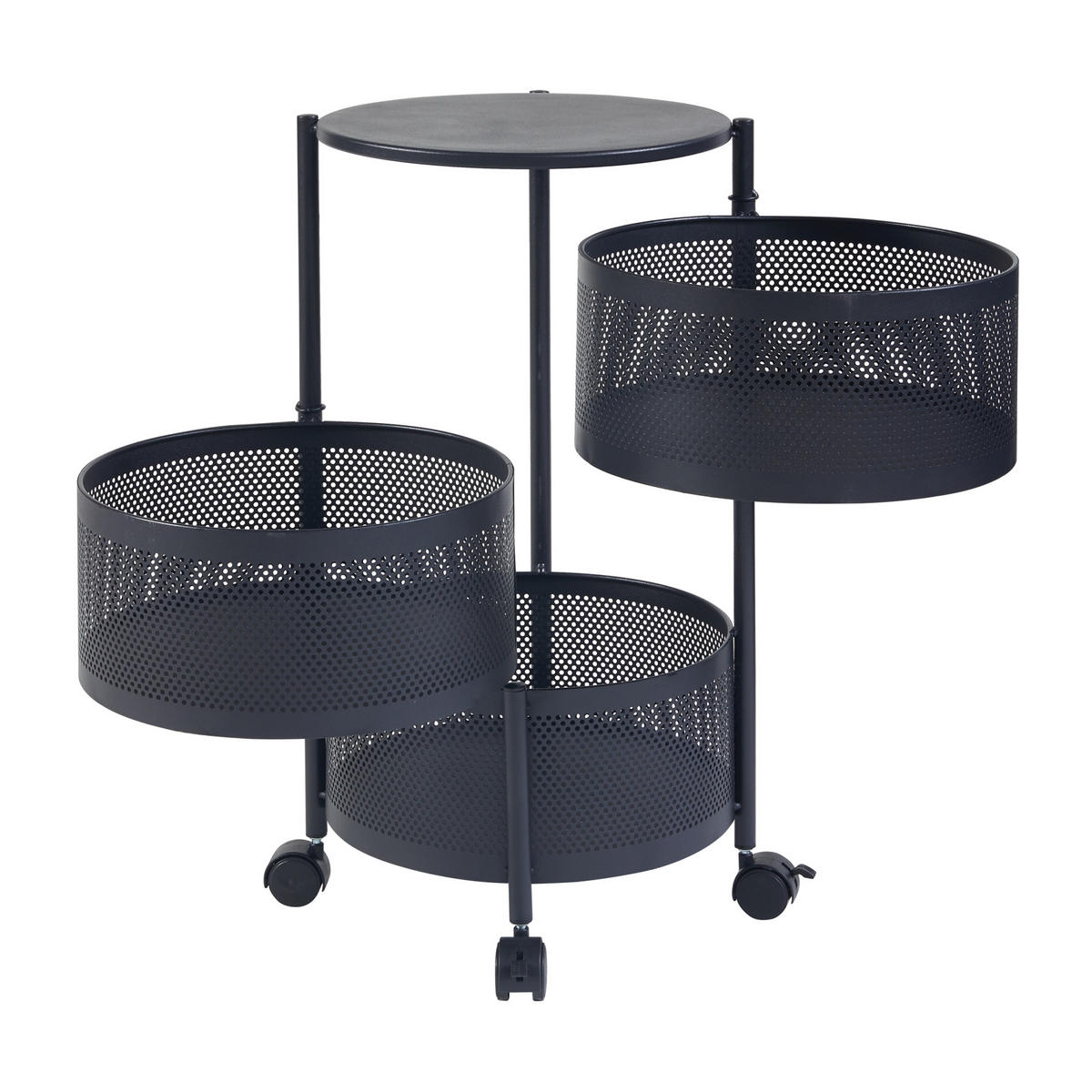 ROLLWAGEN Steigen - Schwarz, Metall (33/59.5/33cm) - [en.casa]