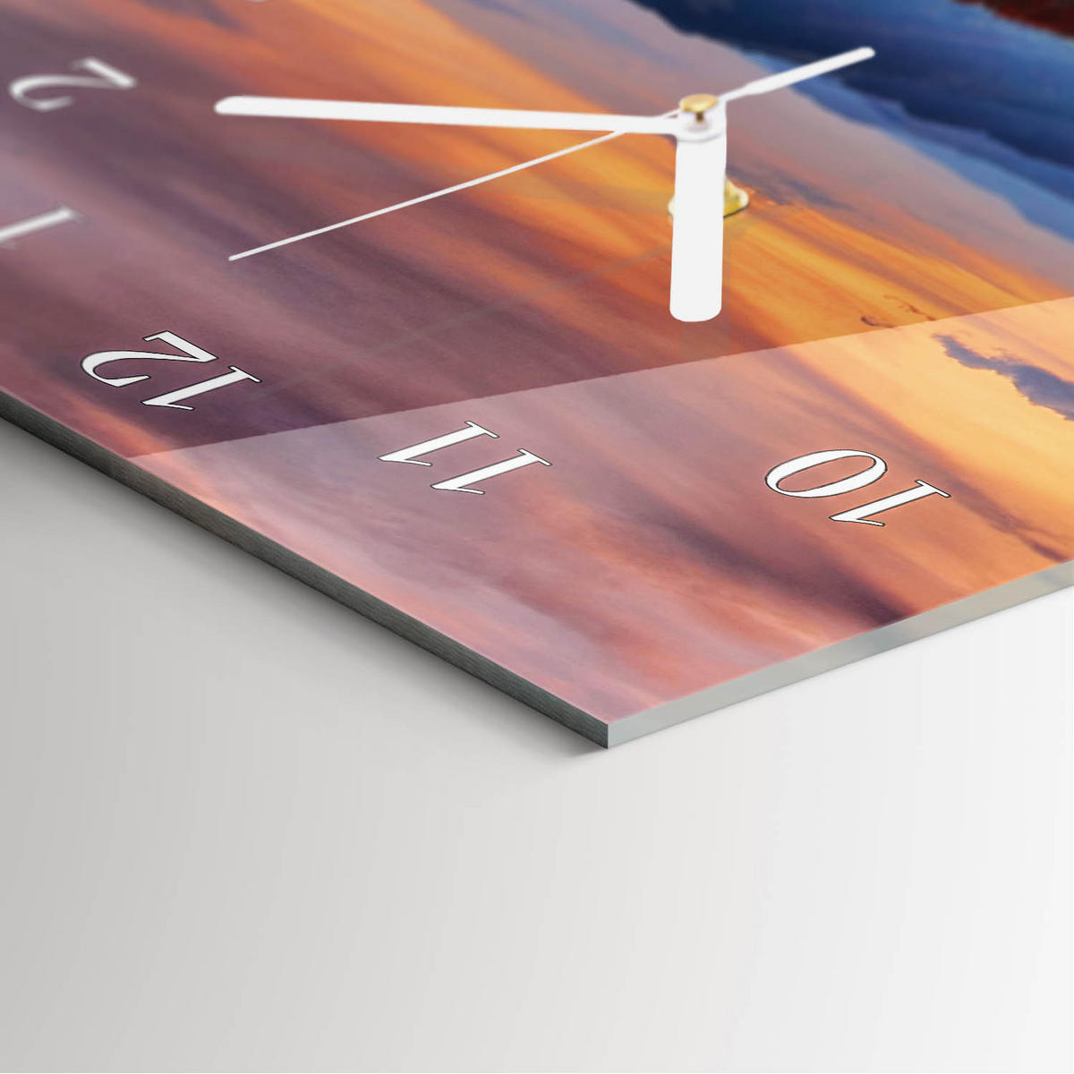 WANDUHR 30x60 cm - Wasser Sonne - Multicolor, Glas (30/60/0.4cm) - TULUP