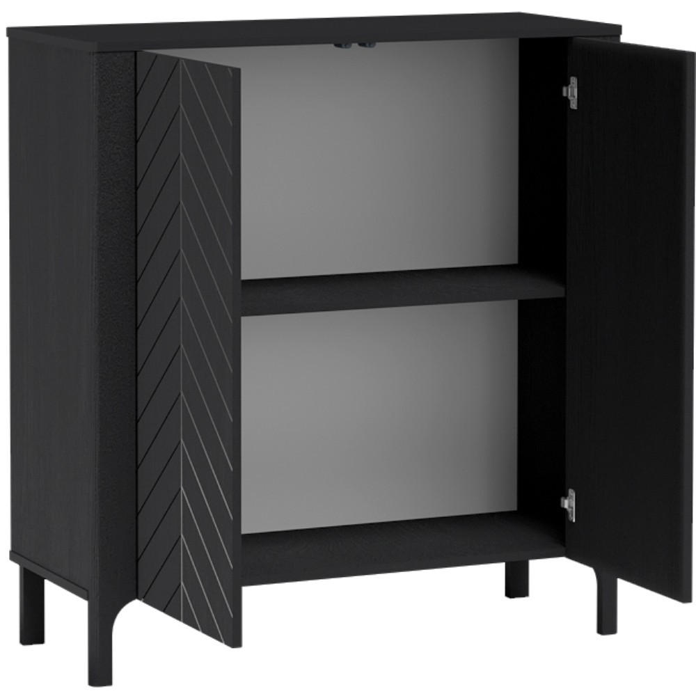 KOMMODE Lume mit zwei Türen, 100 cm, schwarz - Schwarz, Holzwerkstoff (103/95/40.5cm) - Beautysofa