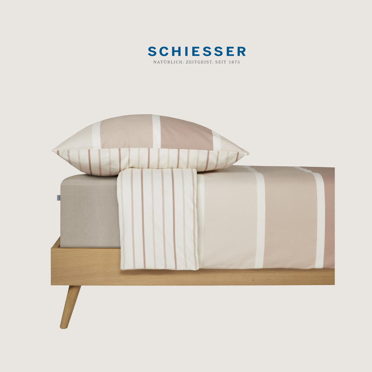 BETTWÄSCHESET Brody - Feinbiber - 2-teilig - 135 x 200 cm - Taupe - Taupe, Textil (135/200cm) - SCHIESSER