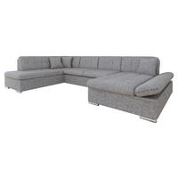 ECKSOFA Bergen, Seite: Rechts - Silberfarben/Grau, Holz/Textil (345/76/205cm) - MIRJAN24