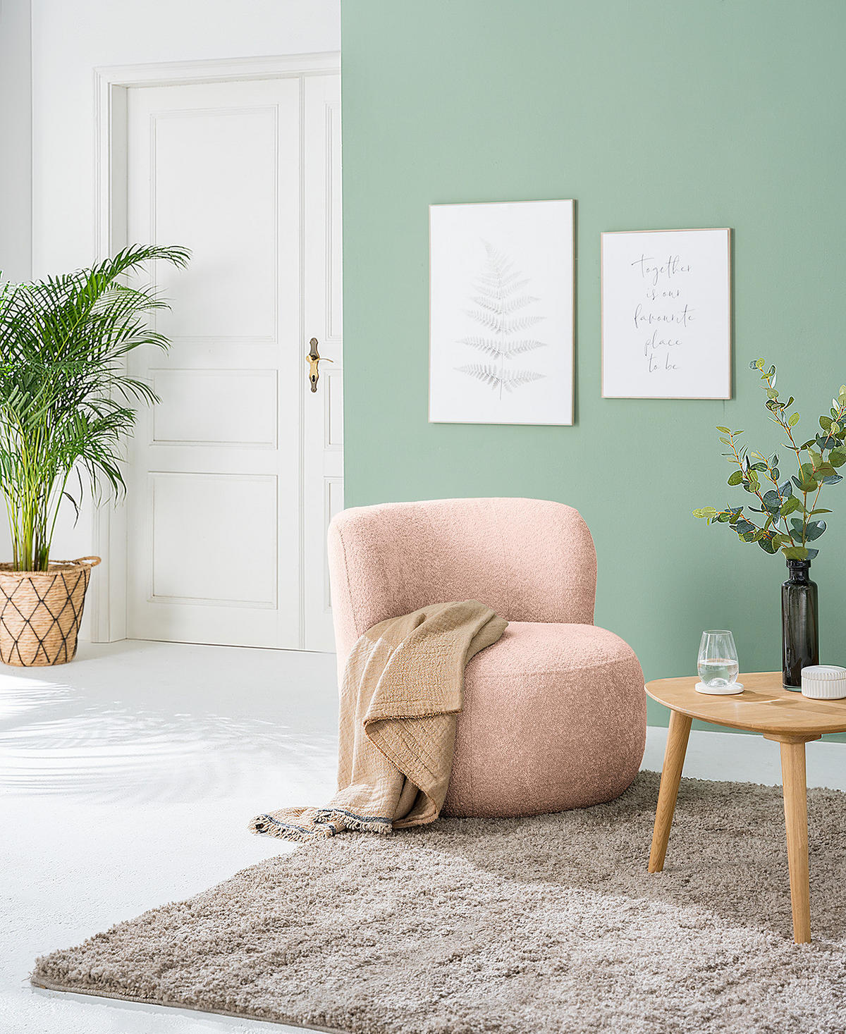 SESSEL - Mauve/Schwarz, Kunststoff/Textil (78/75/84cm) - home24