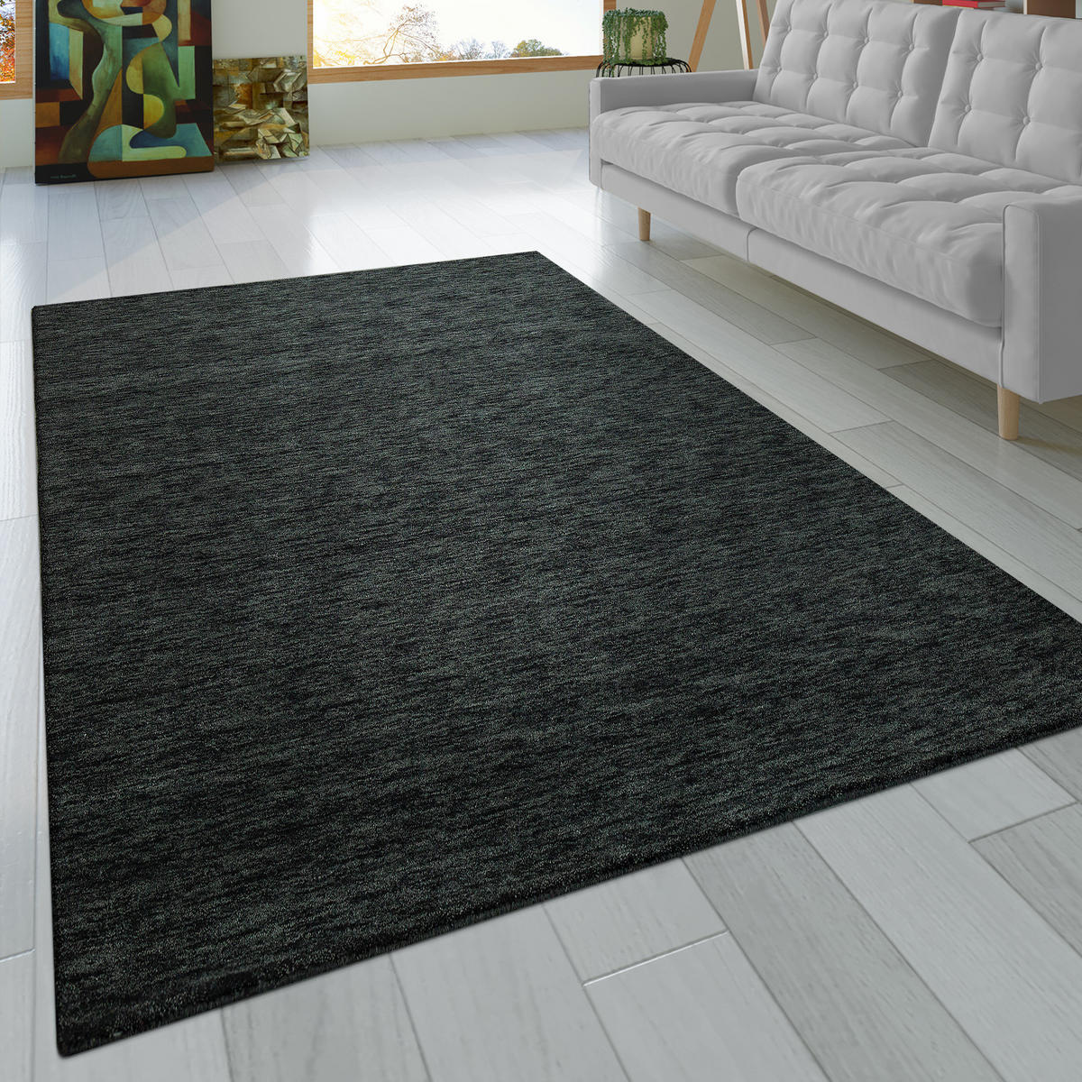 HOCHFLORTEPPICH 120/170 cm Atlas 100 - Anthrazit, Textil (120/170cm) - Paco Home