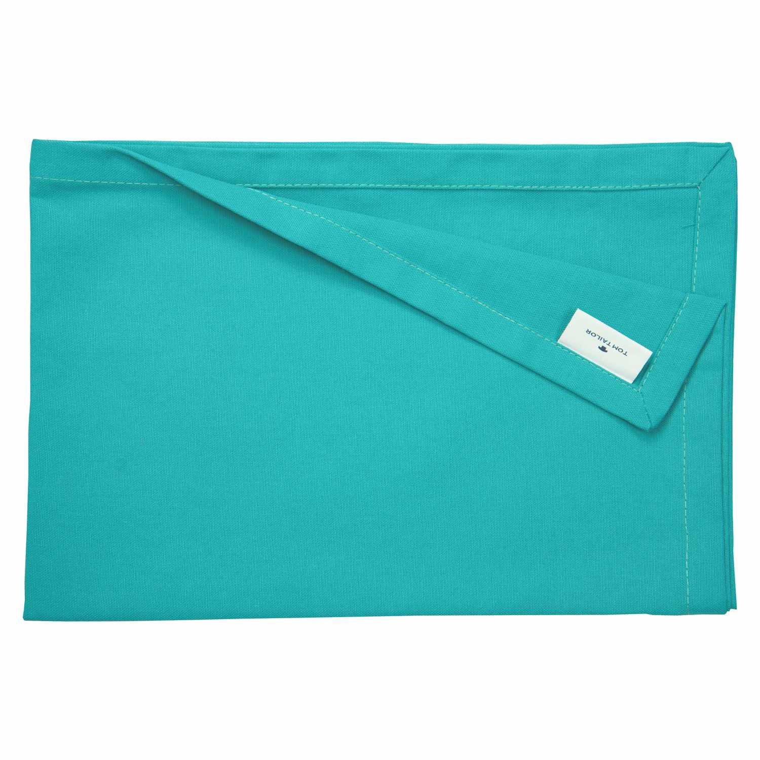 TISCHLÄUFER IN LEINENOPTIK DOVE Blickdicht - Petrol, Textil (150/50/0.5cm) - Tom Tailor