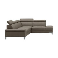 ECKSOFA Talisman Echtleder Greige - Greige, Leder/Metall (271/224cm)
