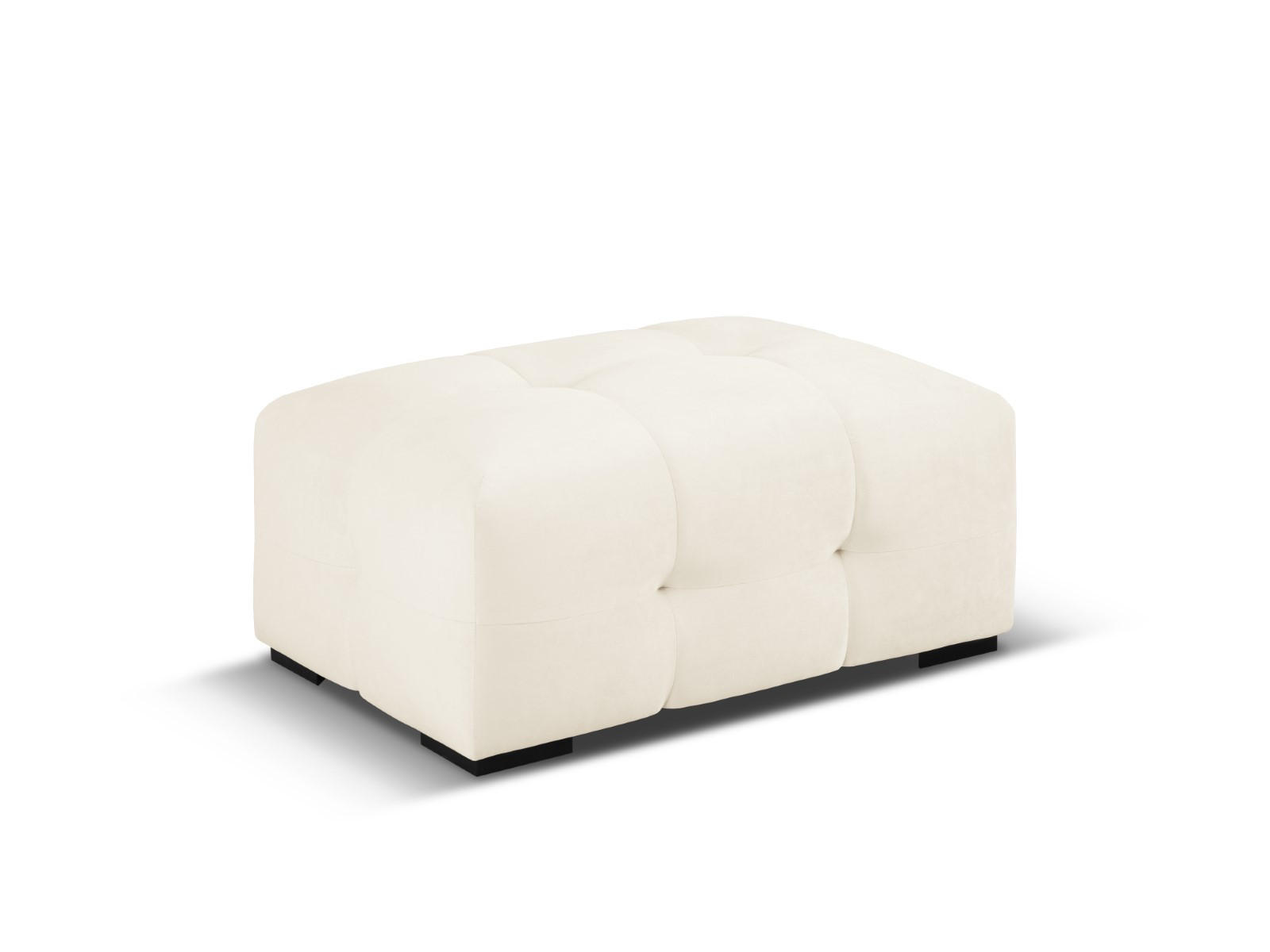 POUF Kendal aus Samt leichtes beige - Creme, Textil (104/45/72cm) - Micadoni