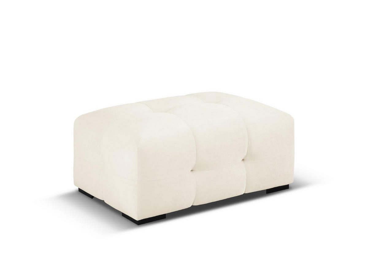 POUF Kendal aus Samt leichtes beige - Creme, Textil (104/45/72cm) - Micadoni