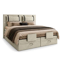 BOXSPRINGBETT 140x200 cm, PORTO, Bett mit elektrisch verstellbarem Lattenrost, Loser Matratze, Beige - Beige, Holz/Kunststoff (140/200cm) - Trada