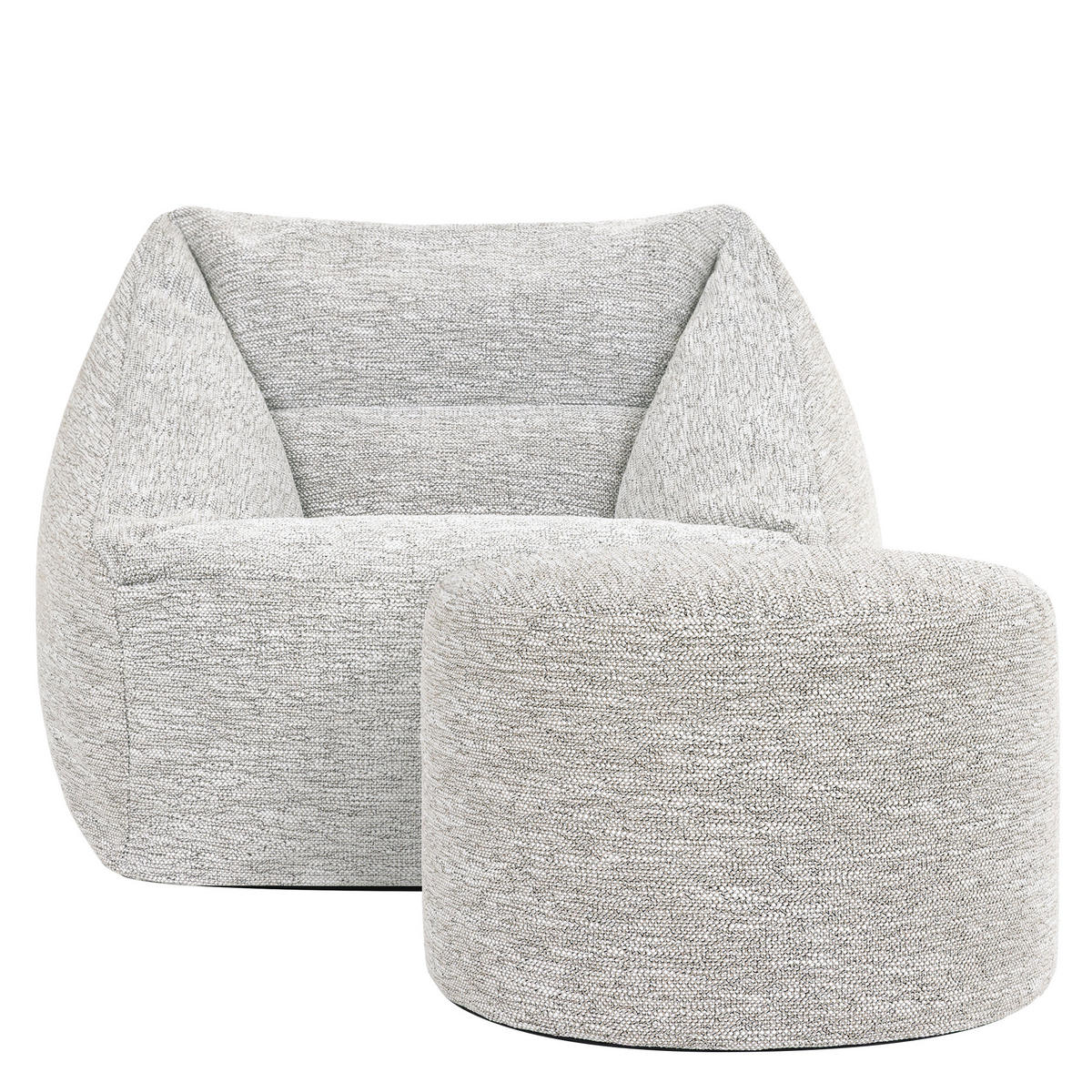 SITZSACK Sessel mit Hocker Natalia - Beige, Textil (70/65/70cm) - icon